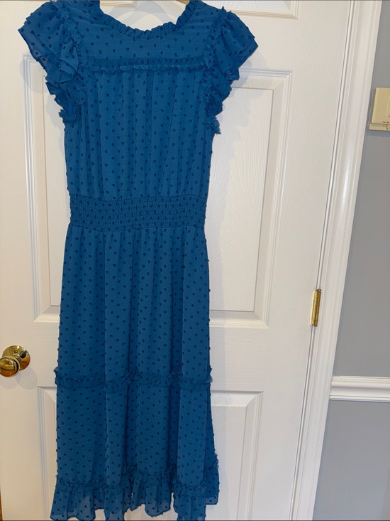 CeCe Dresses & Skirts - CeCe Teal Dot Midi Dress